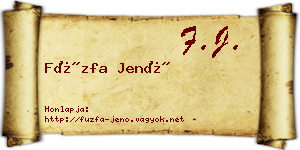 Füzfa Jenő névjegykártya